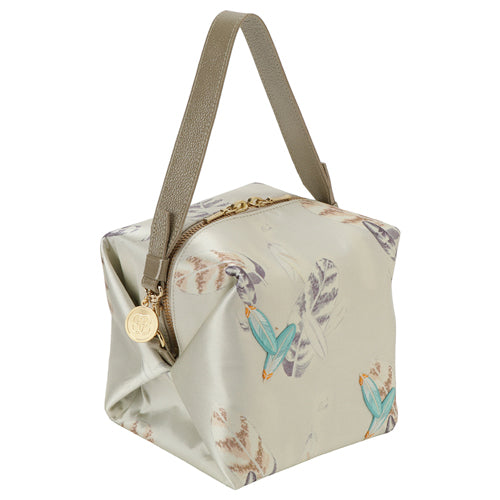 Embroidered Silk Handbag TEMARI - Hawk Feather