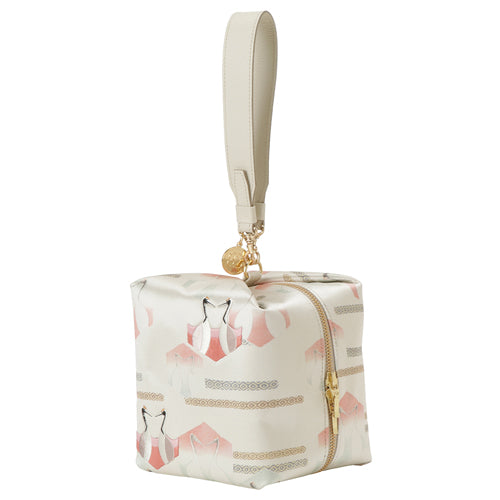 Embroidered Silk Handbag TEMARI - Crane