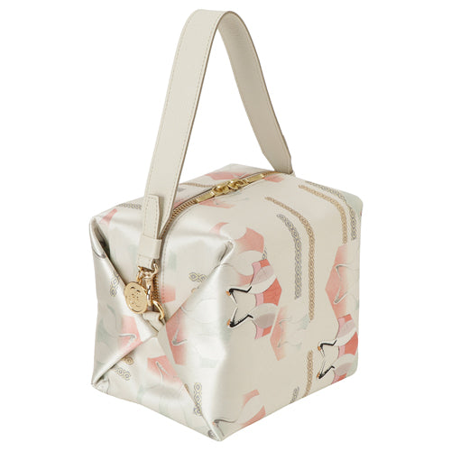 Embroidered Silk Handbag TEMARI - Crane