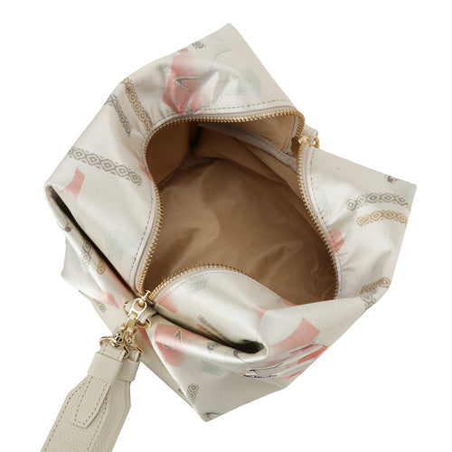 Embroidered Silk Handbag TEMARI - Crane