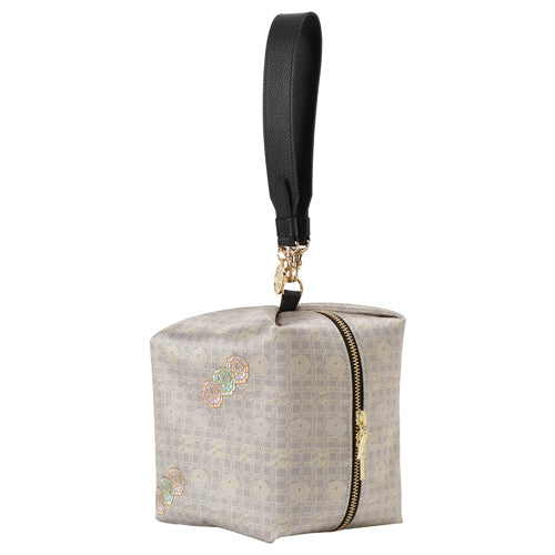 TEMARI Handbag with Embroidery and Silk - Chrysanthemum
