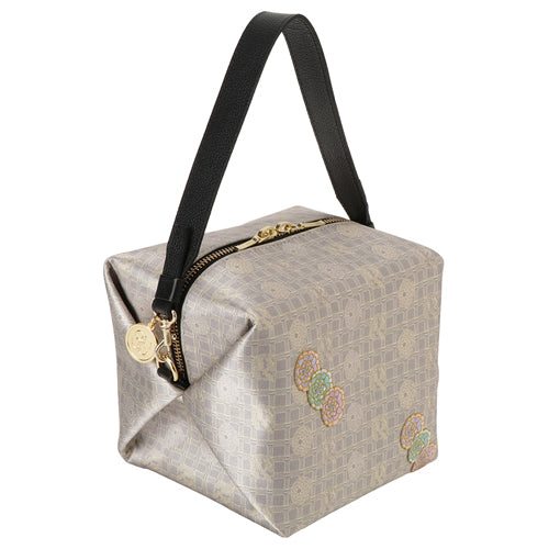 TEMARI Handbag with Embroidery and Silk - Chrysanthemum