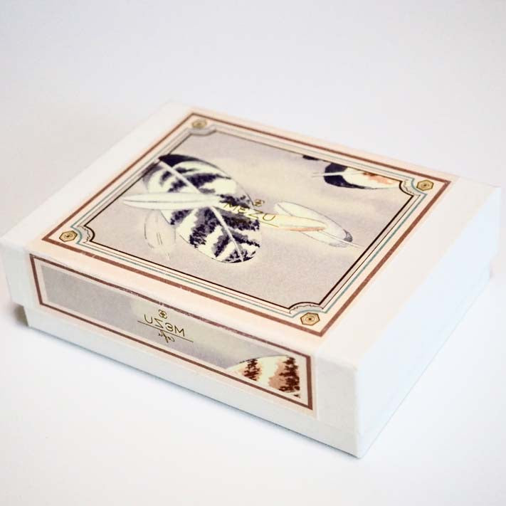 Mini Pouch with Embroidery and Silk - Hawk Feathers